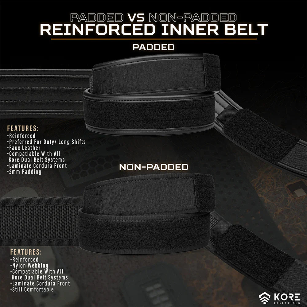 Comparison of padded vs non-padded inner belts for D1 Buckle duty belt