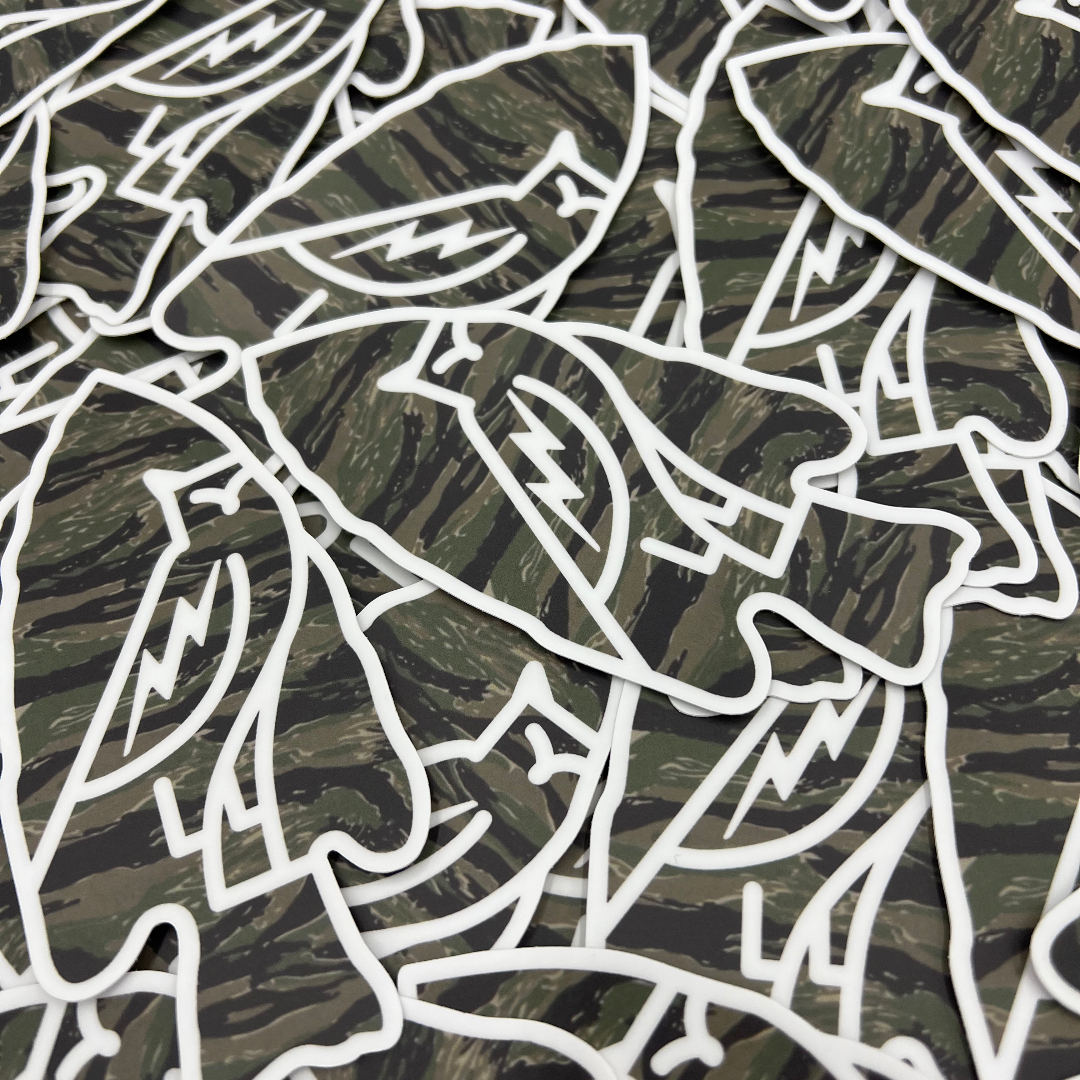 Tiger Stripe Arrowhead Sticker