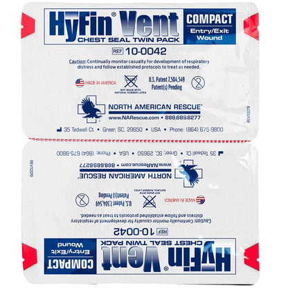 Hyfin Vent Compact Chest Seal Twin Pack, 10-0042, North American Rescue