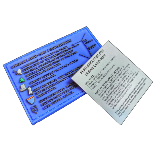 Storage Pocket Patch - Urban Land-Nav w/ Strip Map Diagram and Contingency Navigation Tactics