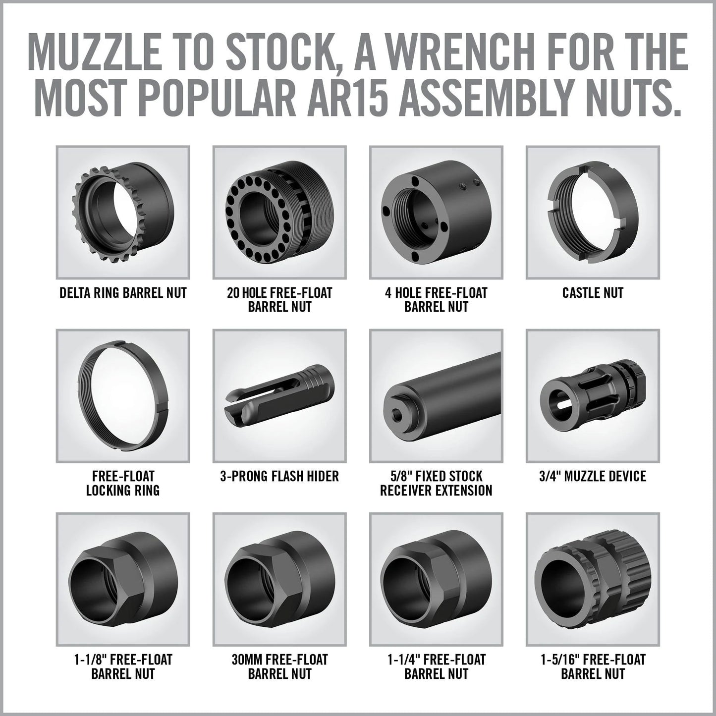 Master-Fit 13-Piece AR15 Crowfoot Wrench Set