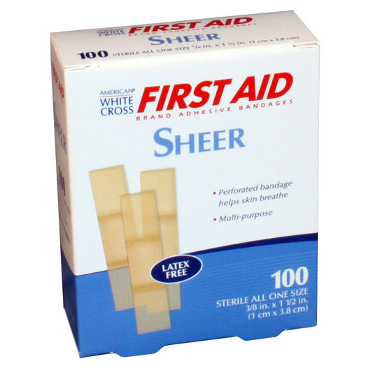 Junior Plastic Bandage, 3/8" x 1 1/2" 100 Per Box