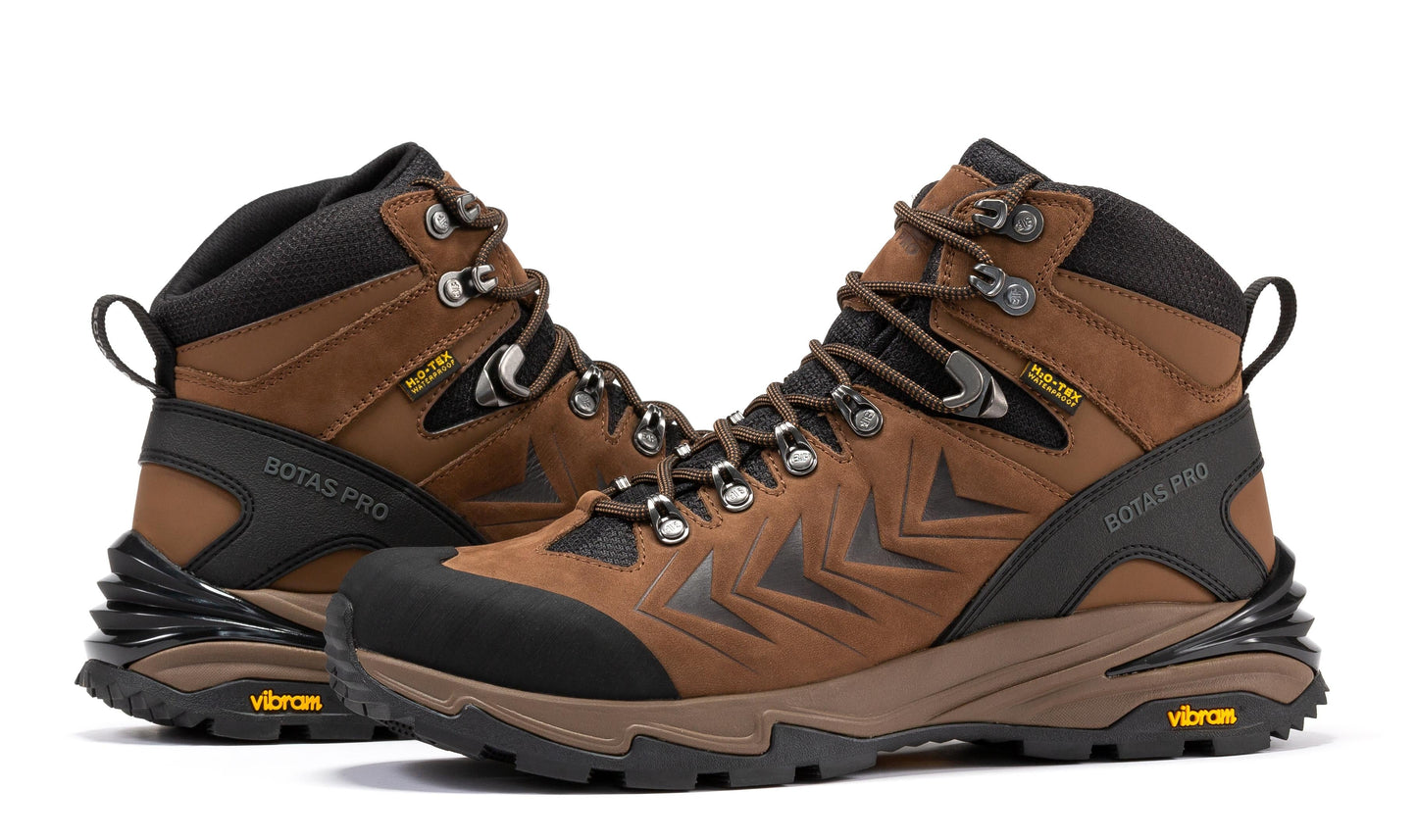 Botas Pro Brown 6 Inch Waterproof Hiking Boots with VIBRAM® Traction Lug Outsole  BP22121