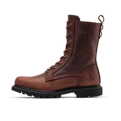 ROCKROOSTER Mantua Men's 8 inch Zip-sided Soft Toe Lug Sole Work Boots SAP130