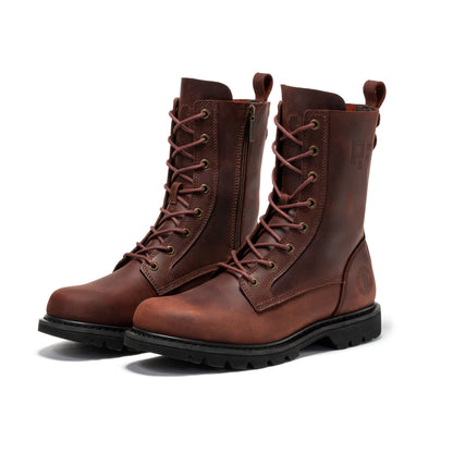 ROCKROOSTER Mantua Men's 8 inch Zip-sided Soft Toe Lug Sole Work Boots SAP130