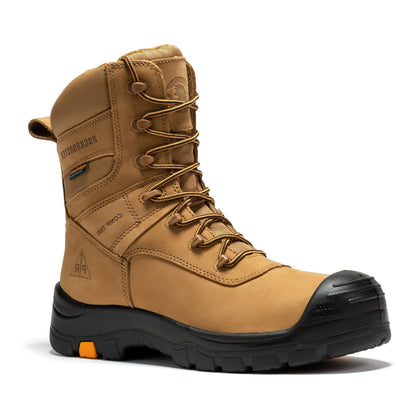 rockrooster Beaufort Men's Brown 8 inch Waterproof Composite Toe Work Boots AK831