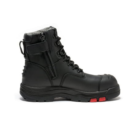 ROCKROOSTER Roslyn Black 7 inch Zip-sided Composite Toe Leather Work Boots CP245Z