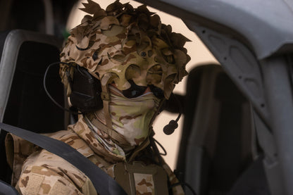 PolTact V2 Tactical Comms Helmet Headset w/ Active Hearing Protection & Quick Disconnect (Hirose) Adapter - Harris/Tait TP3000/7110/7100/8000/9000 Series