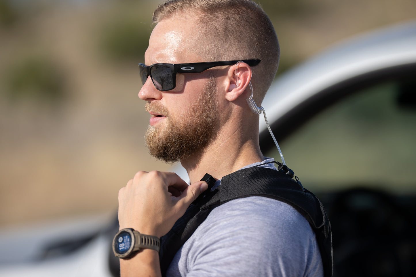 Tactical Braided Fiber Mic & Tube Earpiece Kit w/ Quick Disconnect (Hirose) Connector - Quick Disconnect EF Johnson 51, 5000, 5100, 7700, 8100 Series, Ascend, Kenwood VP400, VP600, VP900 & More