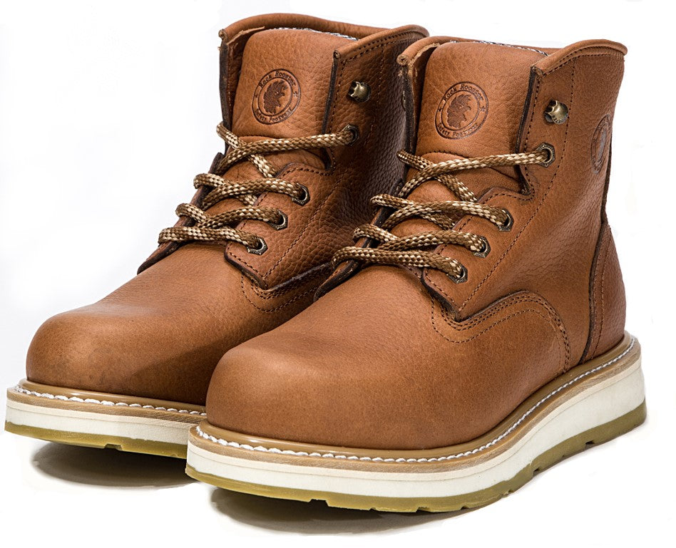 ROCKROOSTER Roberta Men's Wedge Work Boots, Safety Water Resistant Leather Boots, ASTM 2892 AP615