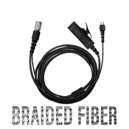 Replacement Cable For Tactical Braided Fiber Mic & Earpiece w/ Quick Disconnect (Hirose) Connector - Replacement Kit, No Quick Disconnect Adapter, No Acoustic Assembly