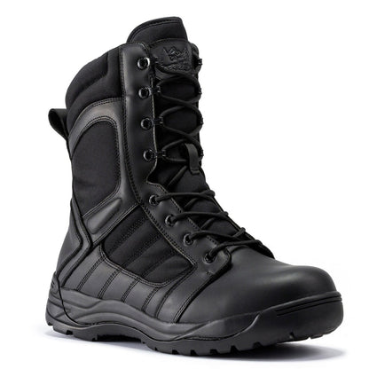 Botas Pro Black Men's 8 inch Side Zipper Rubber Sole Tactical Boots BMP110BK