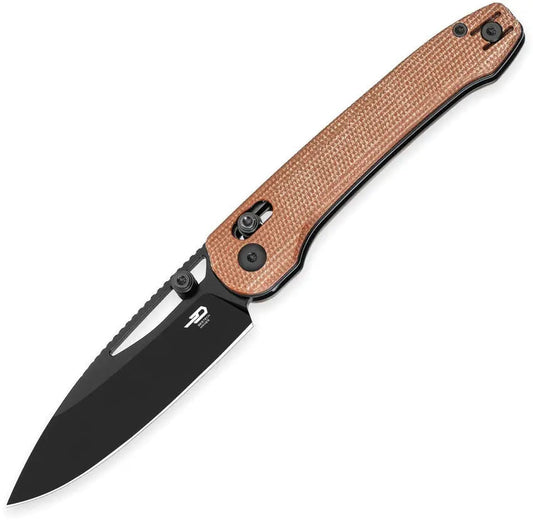 Bestech Brown Micarta Cobber Bar Lock Folding Knife