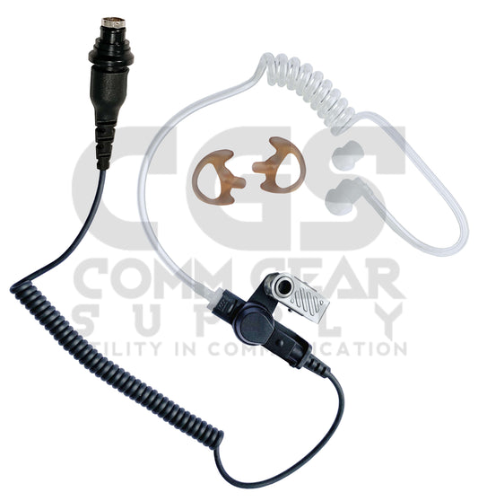 8 Pin APX Listen Only Radio Earpiece Clear Tube - Specific to: Motorola APX (Apex) Series, XPR Series - Connects To Speaker Mic
