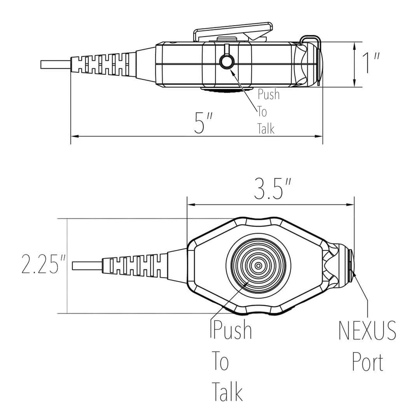 Tactical Dual Radio PTT for Single Comm Headset Quick Disconnect (Hirose): NATO/Military Wiring, Gentex, Ops-Core, OTTO, Select Peltor Models, Helicopter - Replacement/Upgrade - No Adapter