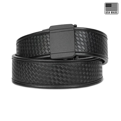 Adjustable 2.25 inch basketweave duty belt with D1 buckle full kit front view