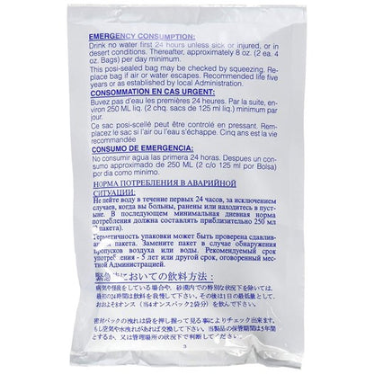 Six Pack of Water Pouches - Long Shelf Life