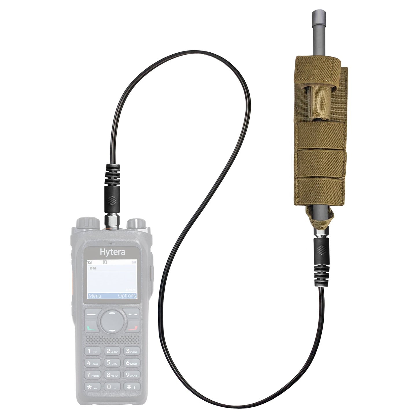 Tactical Antenna Relocation Kit(Black, Tan, or Green) - Hytera w/ SMA-Male Antenna