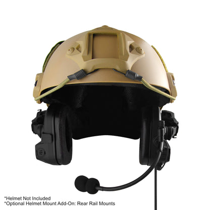 PolTact V2 Tactical Comms Helmet Headset w/ Active Hearing Protection & Quick Disconnect (Hirose) Adapter - Harris & M/A-Com 700P/Pi, 710P, P5100 / P7100 / P7200 Series & More