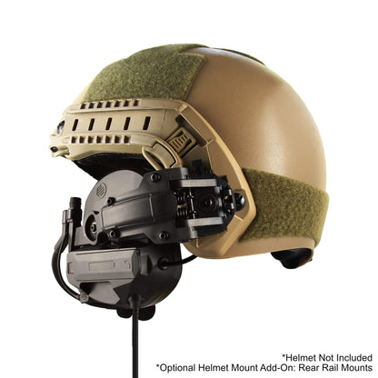 PolTact V2 Tactical Comms Helmet Headset w/ Active Hearing Protection - 2 Pin Motorola HYT Tekk BearCom Blackbox & More