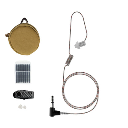 Invisible Series Tubeless Patrol/Tactical/Covert Radio Earpiece Ambidextrous- 3.5mm, Connects to Speaker Mics for Motorola, Kenwood, Icom, Relm, & More