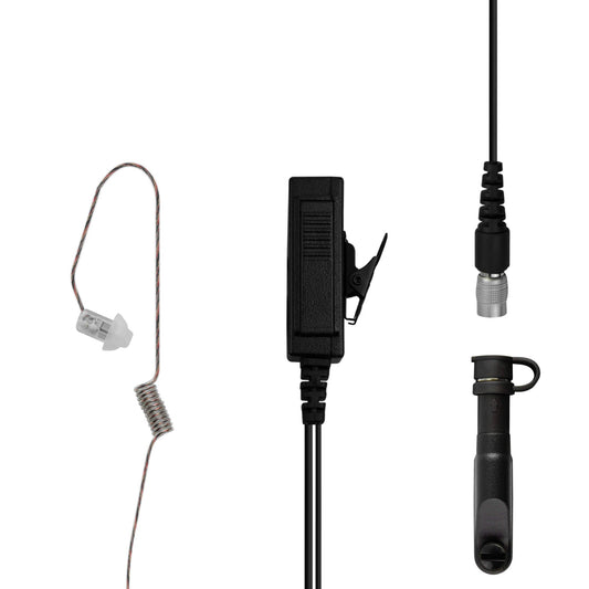 Patrol Mic & Invisible Series Tubeless Earpiece Complete Tactical Kit w/ Quick Disconnect (Hirose) - Harris/Tait TP3000/7110/7100/8000/9000 Series