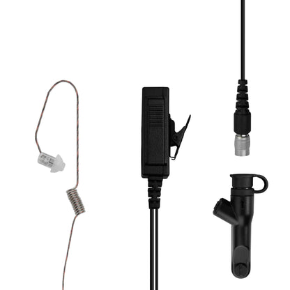 Patrol Mic & Invisible Series Tubeless Earpiece Complete Tactical Kit w/ Quick Disconnect (Hirose) - Harris/Tait TP3000/7110/7100/8000/9000 Series
