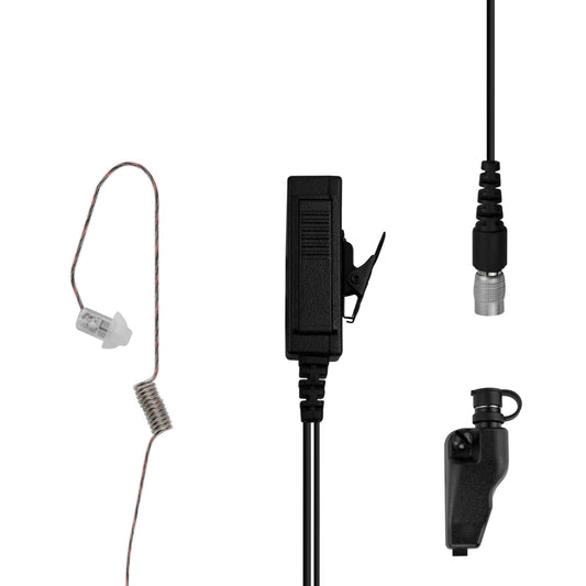 Patrol Mic & Invisible Series Tubeless Earpiece Complete Tactical Kit w/ Quick Disconnect (Hirose) - EF Johnson VP5000 VP6000 VP8000 Series