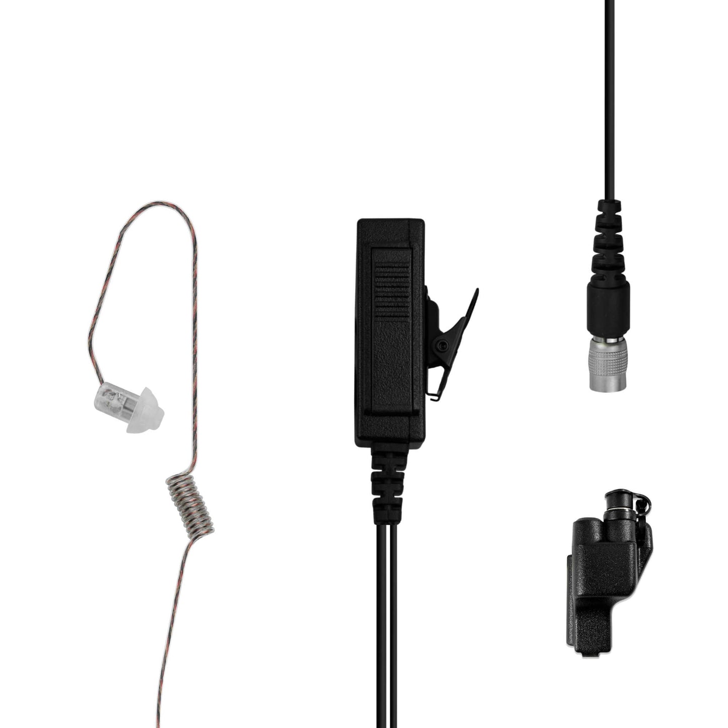 Patrol Mic & Invisible Series Tubeless Earpiece Complete Tactical Kit w/ Quick Disconnect (Hirose) - Motorola XTS Series, HT/JT1000, MT/MTS2000, MTX838/900/8000/9000, PR1500 & More