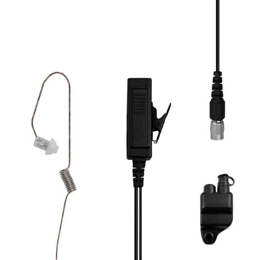Patrol Mic & Invisible Series Tubeless Earpiece Complete Tactical Kit w/ Quick Disconnect (Hirose) - Harris: All P5300 P5400 P5500 P7300 Series, XG-15/25/75, XL-45, XL-95 & More