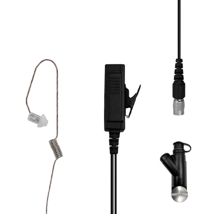 Patrol Mic & Invisible Series Tubeless Earpiece Complete Tactical Kit w/ Quick Disconnect (Hirose) - Harris: XL-150/P, XG-100/P, XL-185/P/Pi, XL-200/P/Pi, XL-400