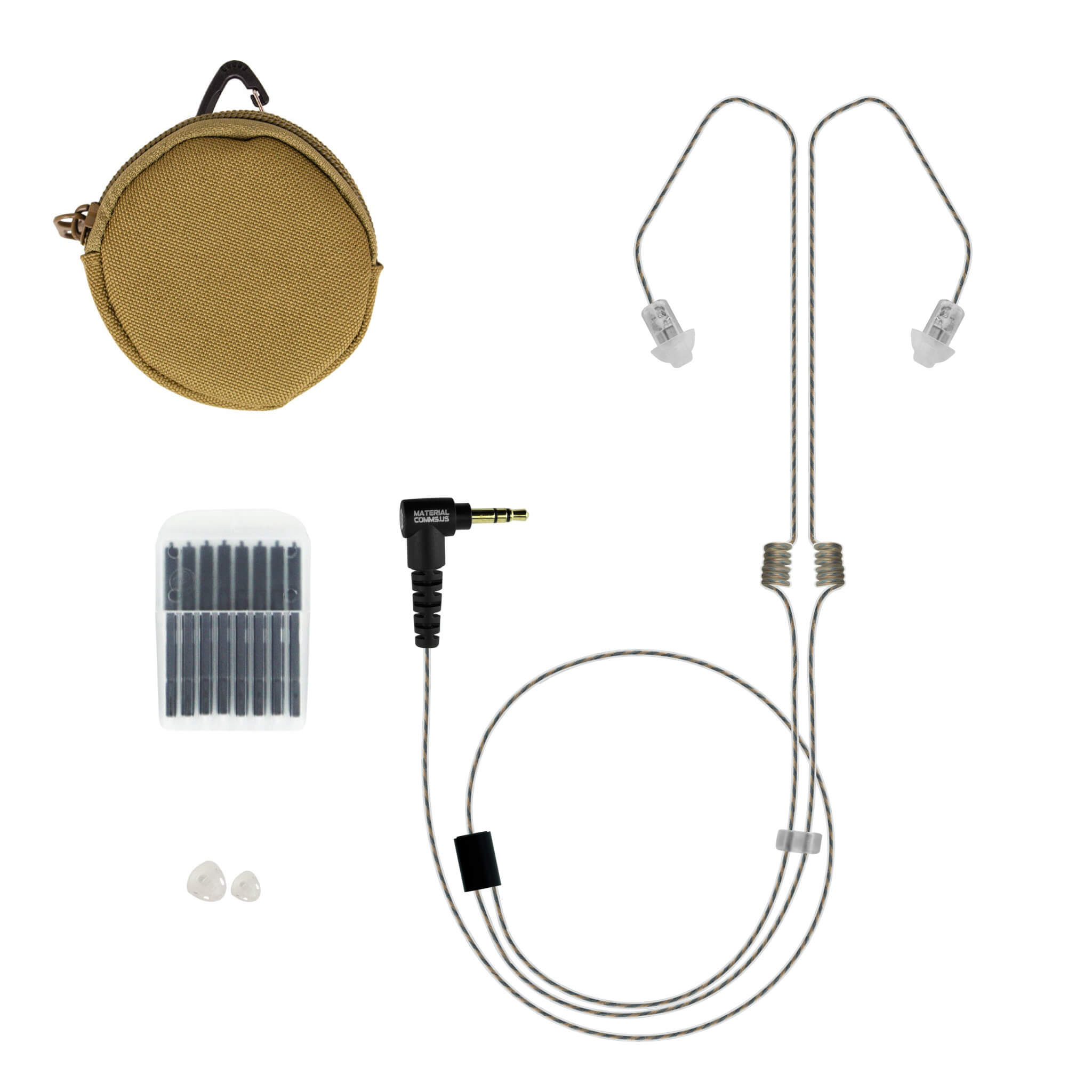 Invisible Series Tubeless Covert/Tactical Radio Dual Earpiece Ambidext ...