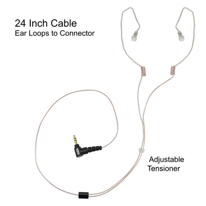 Invisible Series Mic/Dual Earpiece Upgrade Kit- Tubeless Covert/Tactical Radio Earpiece Ambidextrous- Tubeless Earpiece & Acoustic Tube Kit Converter