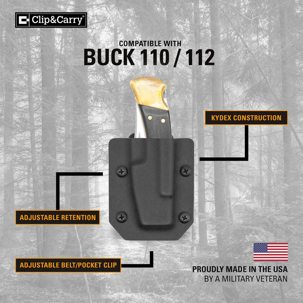 Kydex Sheath for the Buck 110 / 112 Folding Knife