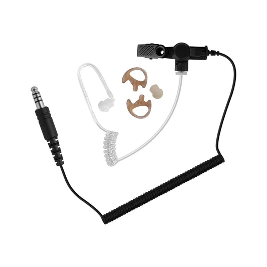 NATO TP-120 Listen Only Radio Earpiece Clear Tube - Connects to Tactical Push To Talk(PTT)