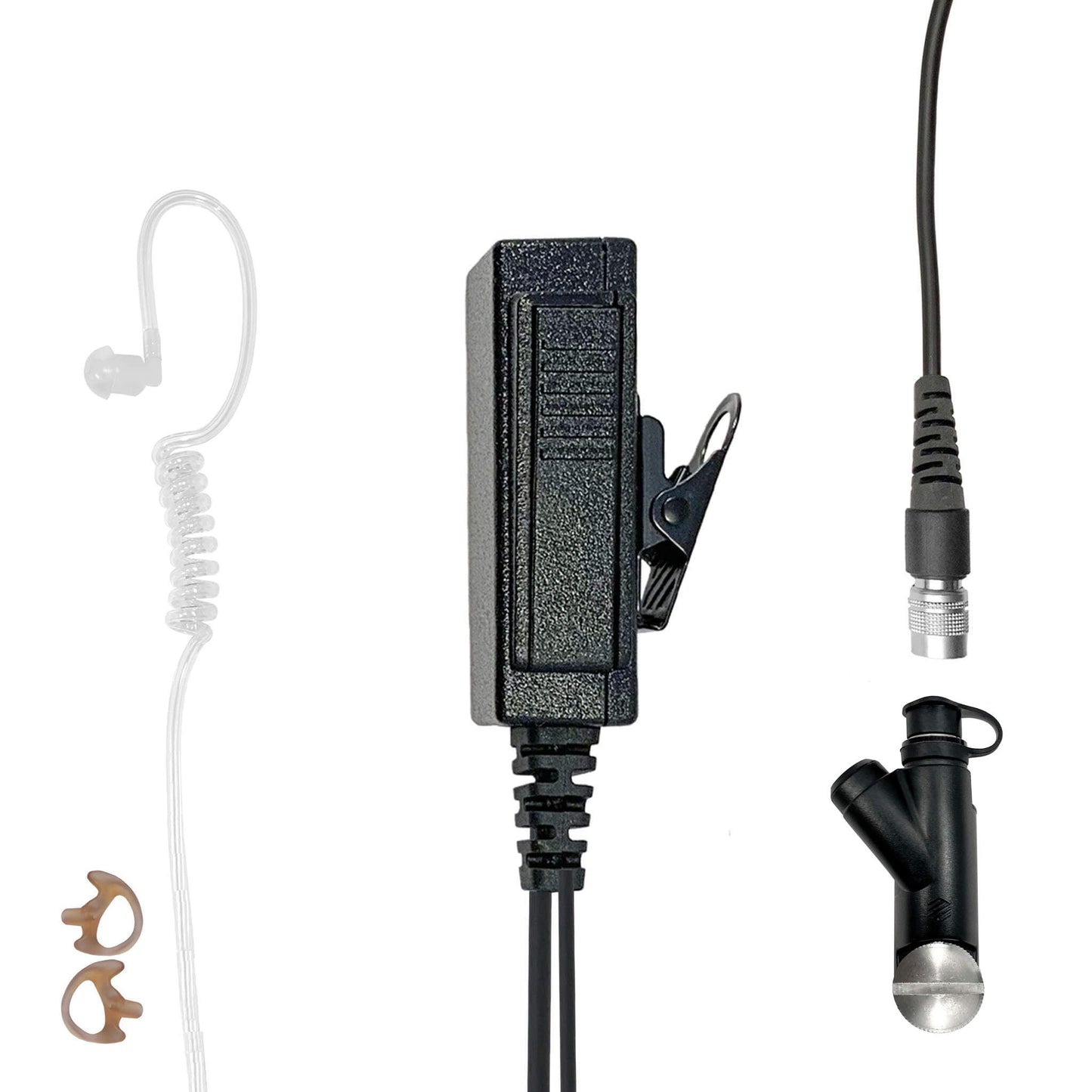 Mic & Earpiece Radio Kit - Quick Disconnect (Hirose) Harris XL-150/P, XG-100/P, XL-185/P/Pi, XL-200/P/Pi, XL-400