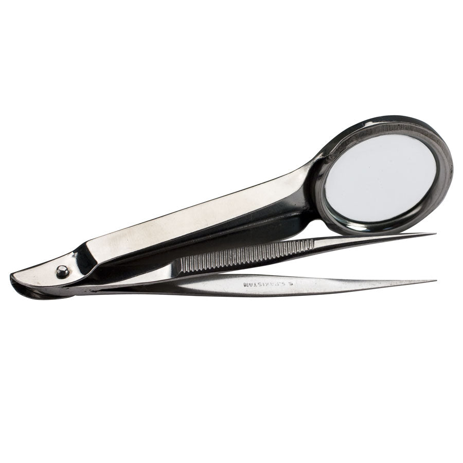 Tweezers with Magnifier, 3-3/4
