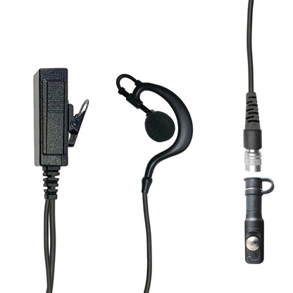 Mic & Ear Hook Earpiece Radio Kit - Quick Disconnect (Hirose) Harris(L3Harris) HDP150, HDP100 Momentum & More