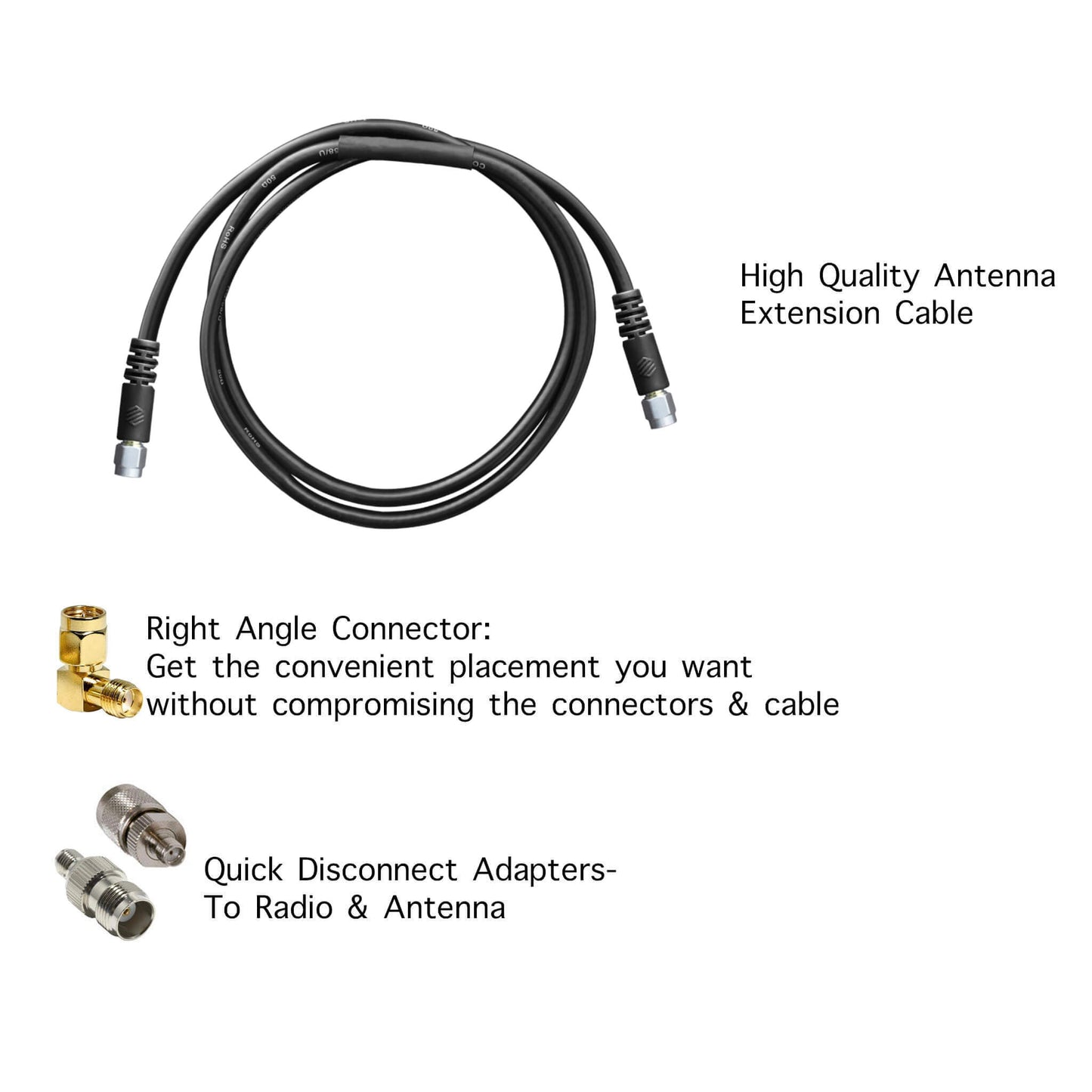Tactical Antenna Relocation Kit(No Antenna Pouch) - Military Radios: Harris, Thales, Tri, PRC, Falcon Series, MBITR Series