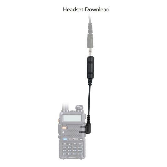 Radio Connector Cable for Tactical Headset: NATO/Military Wiring, OTTO, Helicopter - All Kenwood TK & NEXEDGE (NX) 2-Pin, Baofeng, BTECH, Rugged Radios, Diga-Talk, TYT, AnyTone, Alinco, Relm/BK Radio, Quansheng, Wouxon, Retevis