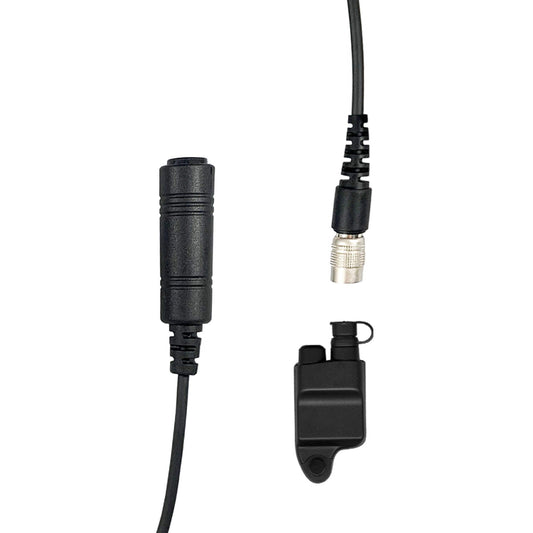 Tactical Radio Amplified Connector Cable & Push To Talk Adapter for Headset: NATO/Military Wiring, Gentex, Ops-Core, OTTO, TEA, David Clark, MSA, Military Helicopter - Harris & M/A-Com 700P/Pi, 710P, P5100 / P7100 / P7200 Series & More