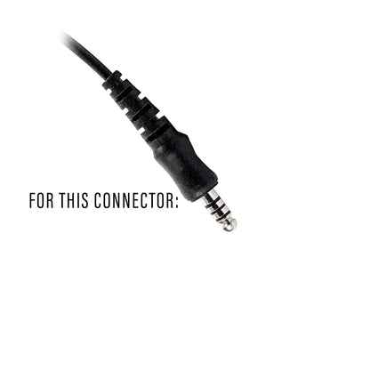 Tactical Radio Amplified Connector Cable & Push To Talk Adapter for Headset: NATO/Military Wiring, Gentex, Ops-Core, OTTO, TEA, David Clark, MSA, Military Helicopter - Harris: XL-150/P, XG-100/P, XL-185/P/Pi, XL-200/P/Pi, XL-400