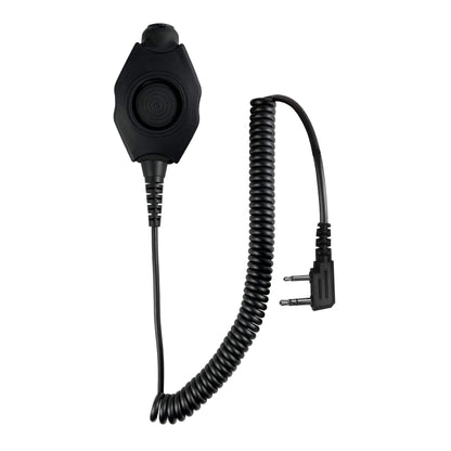 Tactical Radio Adapter/PTT for Headset(w/ Electret Mic): US/Civilian/"Peltor" Wiring, Select ComTac III, XPI Models & Select Helicopter Headsets - 2 Pin Kenwood, Baofeng, BTECH, Rugged Radios, TYT, AnyTone, Alinco, Relm/BK Radio, Wouxon, Retevis & More