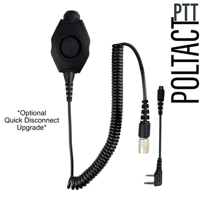 PolTact V2 Tactical Comms Helmet Headset w/ Active Hearing Protection - 2 Pin Kenwood, Baofeng, BTECH, Rugged Radios, Diga-Talk, TYT, AnyTone, Alinco, Relm/BK Radio, Quansheng, Wouxon, Retevis