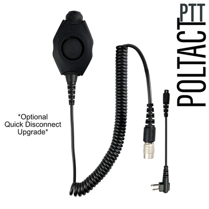 PolTact V2 Tactical Comms Helmet Headset w/ Active Hearing Protection - 2 Pin Motorola HYT Tekk BearCom Blackbox & More