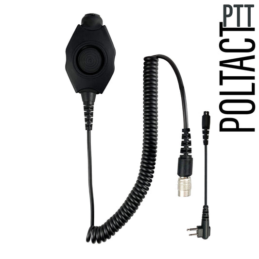 Tactical Radio Amplified Adapter/PTT for Headset(Hirose): Gentex, Ops-Core, OTTO, 3M Peltor ComTac, XPI, MSA, Helicopter, & More - 2 Pin Motorola HYT Tekk BearCom Blackbox & More