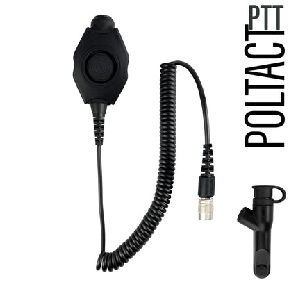 PolTact V2 Tactical Comms Helmet Headset w/ Active Hearing Protection & Quick Disconnect (Hirose) Adapter - Harris/Tait TP3000/7110/7100/8000/9000 Series