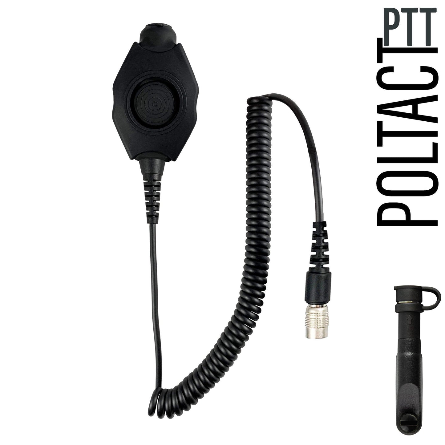 PolTact V1 Tactical Comms Headset w/ Active Hearing Protection & Quick Disconnect (Hirose) Adapter - Harris/Tait TP3000/7110/7100/8000/9000 Series