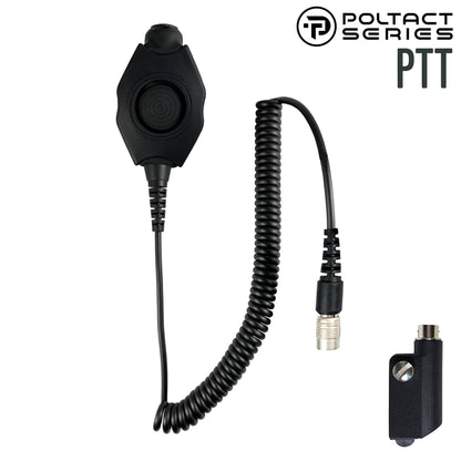 Tactical Radio Amplified PTT for Headset w/ Quick Disconnect(Hirose): US/Civilian/"Peltor" Wiring, Select ComTac III, XPI Models & Select Helicopter Headsets - Icom IC-SAT100, F52D/62D, F3261/3360/3400, F4400/5400/6400, F7010, F9011, M85 & More