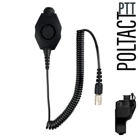 Tactical Radio Adapter/PTT for Headset w/ Quick Disconnect(Hirose): US/Civilian/"Peltor" Wiring, Select ComTac III, XPI Models & Select Helicopter Headsets - EF Johnson: All 51, 5000, 5100, 7700, 8100 Series, Ascend, Kenwood VP400, VP600, VP900 & More